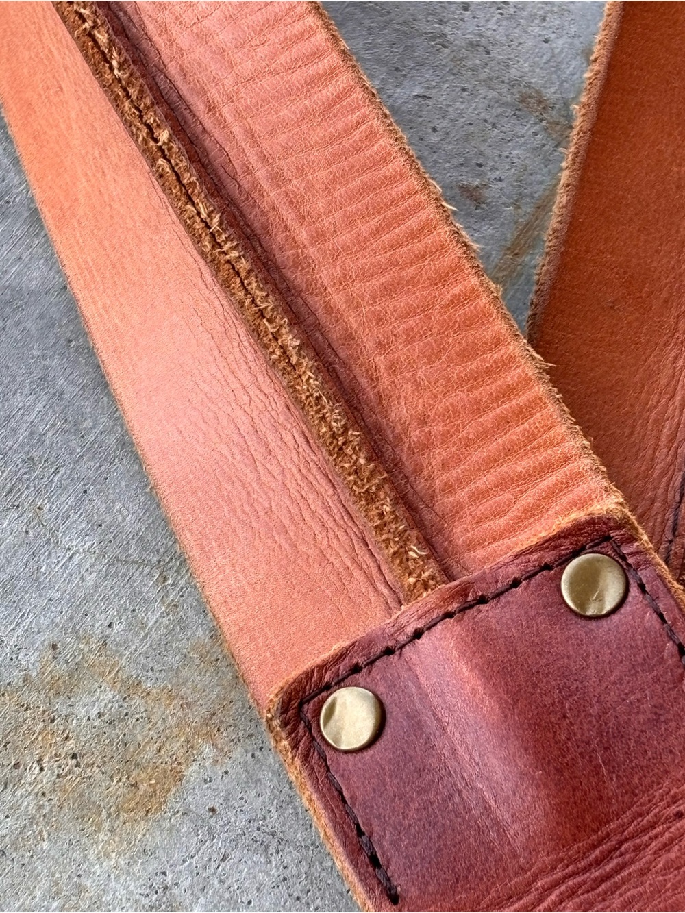 Lucky Brand Vintage Leather Belt Brass Buckle Western Americana Boho size 38 - Picture 4 of 6